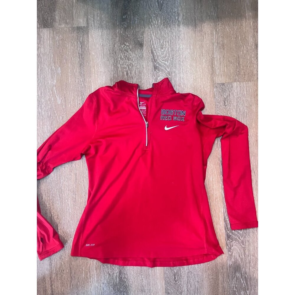Boston Red Sox Men's Large Nike Dri-Fit MLB Red 1/4 Zip Pullover Sweatshirt